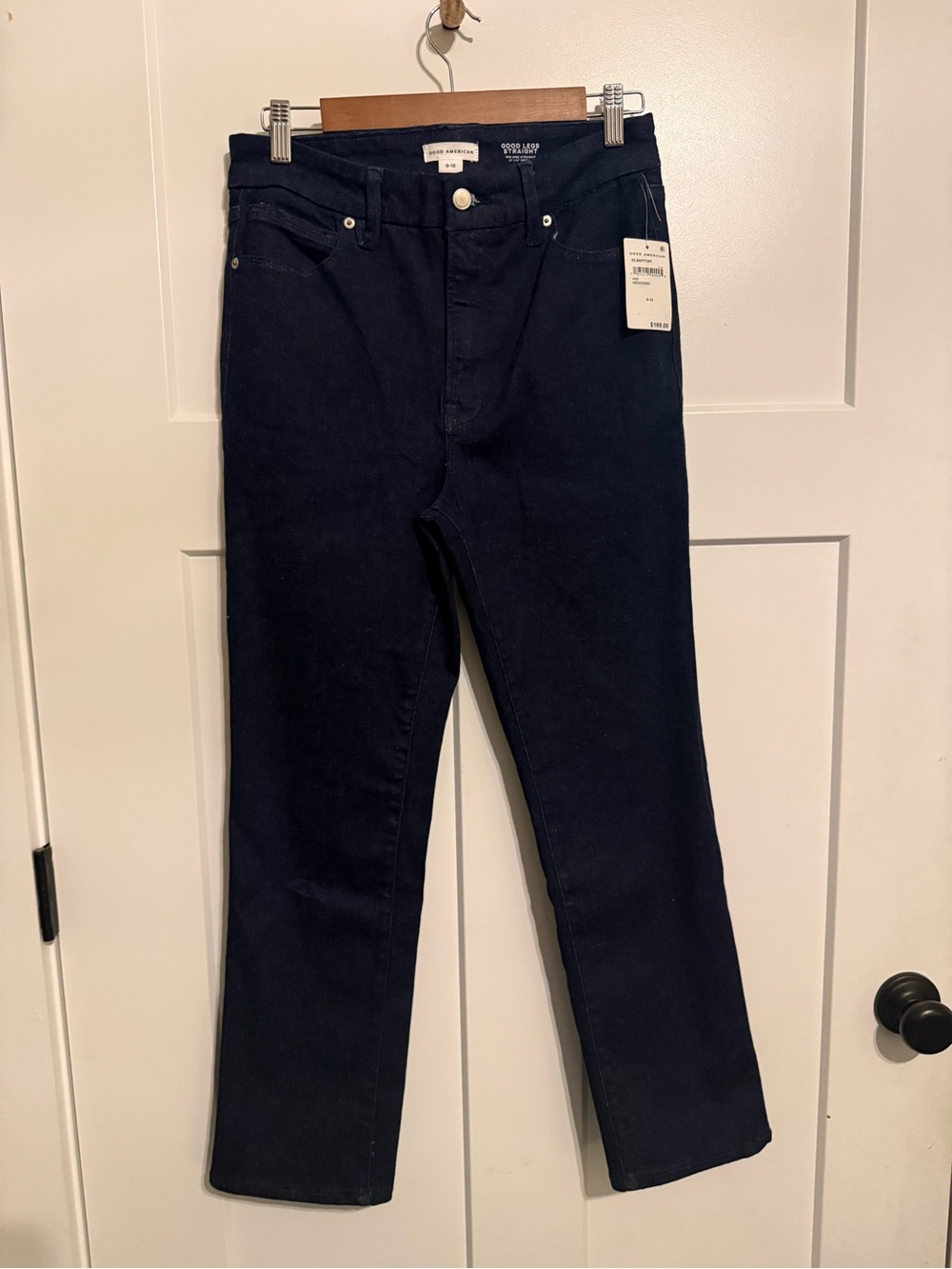 Good American NWT Women’s 6-12 Straight-Leg Jeans Indigo mid-rise